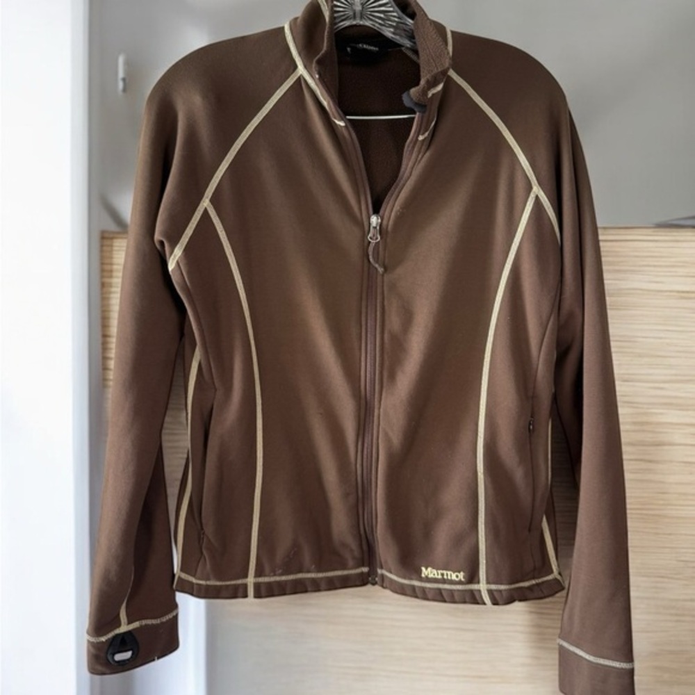 Marmot Brown Fleece coat Lined Full Zip Jacket Women’s Marmot cozy warm